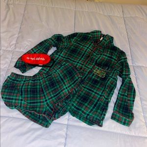 Green plaid pajama set